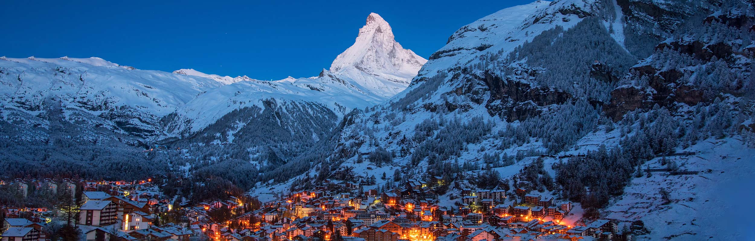 Zermatt am Abend mit Matterhorn