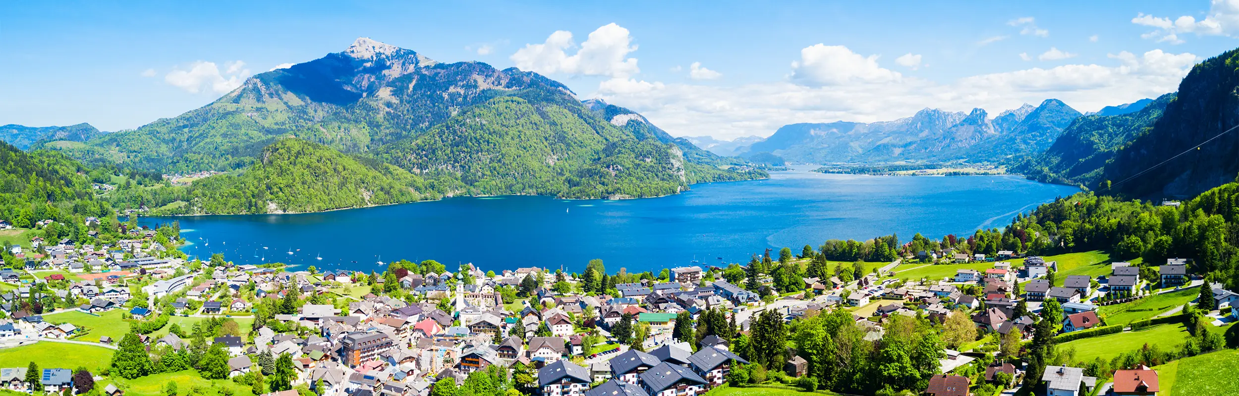 St. Gilgen, Blick auf den Ort und den Wolfgangsee